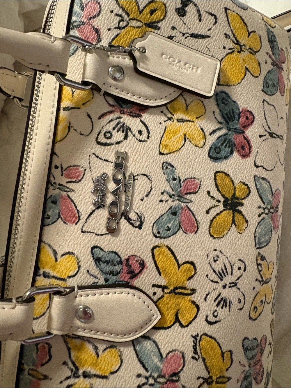 COACH Rowan Satchel Bag With Butterfly Print & matching wallet Set - Picture 7 of 16